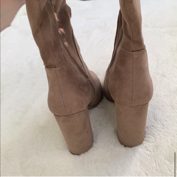 Madden Girl Klash Tan Knee Heeled Boots Size 7 - Picture 7 of 9